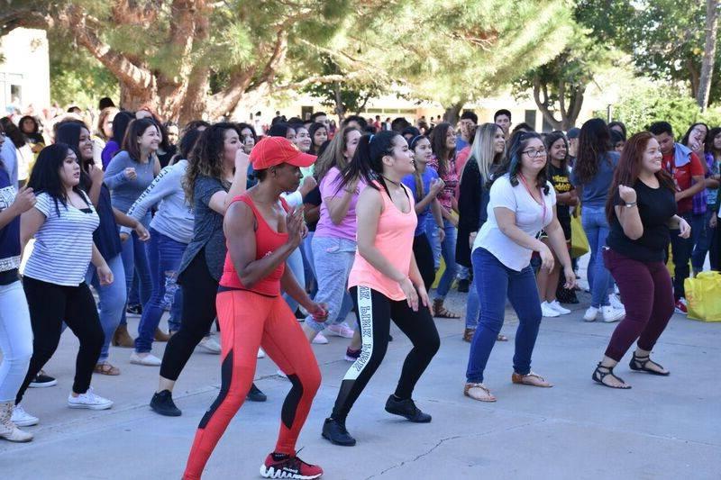 Students dancing